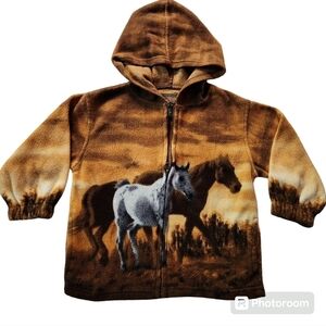 Trail Crest Full Zip Horse Fleece Hoodie Size 5T